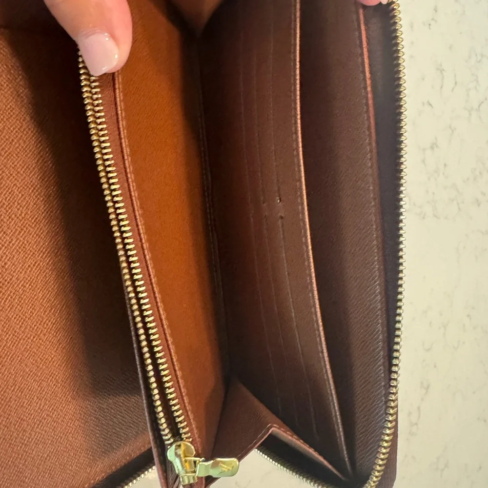 Louis Vuitton Brown and Gold Monogram Zip Wallet - Picture 12 of 16